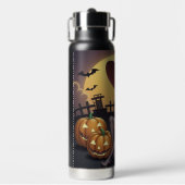 Rote Augenröhre auf Jack-O-Lantern Trinkflasche (Vorderseite)