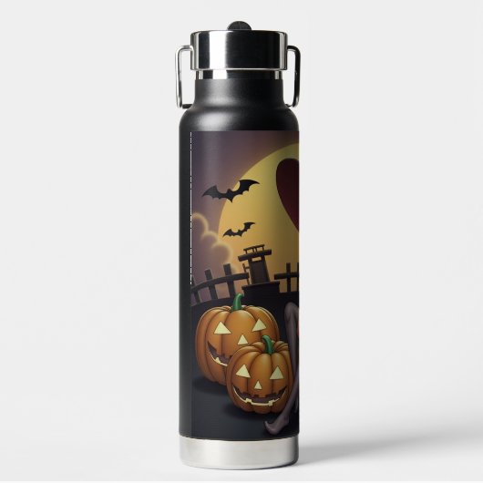 Rote Augenröhre auf Jack-O-Lantern Trinkflasche (Vorderseite)