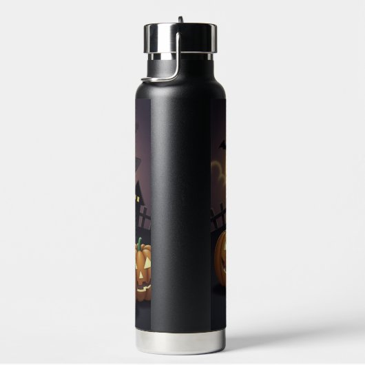 Rote Augenröhre auf Jack-O-Lantern Trinkflasche (rechts)