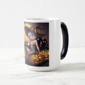 Rote Augenröhre auf Jack-O-Lantern Verwandlungstasse (VorderseiteRechts)