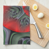 Rote Aurora Kunst, Dichtung und Musik Geschirrtuch (Viertel Falte)