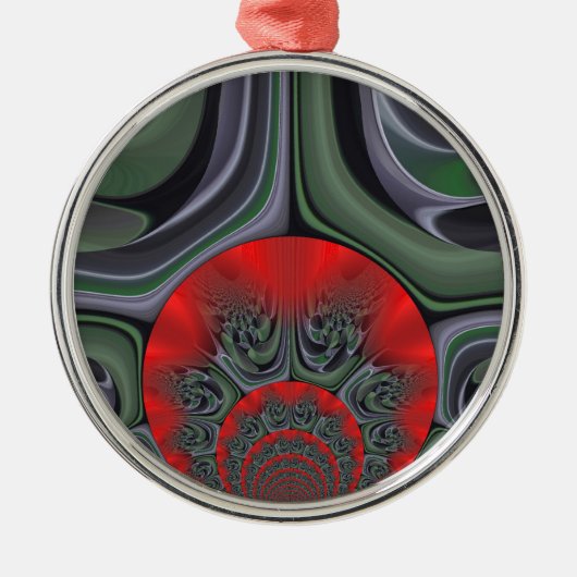 Rote Aurora Kunst, Dichtung und Musik Ornament Aus Metall (Vorne)