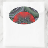 Rote Aurora Kunst, Dichtung und Musik Ovaler Aufkleber (Tasche)