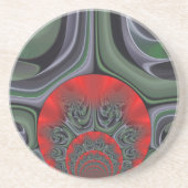 Rote Aurora Kunst, Dichtung und Musik Sandstein Untersetzer (Vorne)