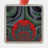 Rote Aurora Kunst, Dichtung und Musik Silbernes Ornament (Vorne)