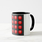 Rote Ausrufezeichen-Warnsymbole Tasse (VorderseiteRechts)