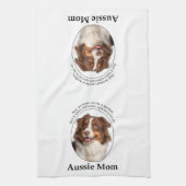 Rote Australische Schepherd-Mama Geschirrtuch (Vertikal)