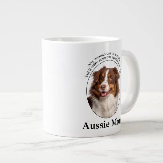 Rote Australische Schepherd-Mama Jumbo-Tasse (Vorderseite Rechts)