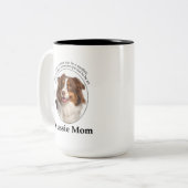 Rote Australische Schepherd-Mama Zweifarbige Tasse (Vorderseite Links)