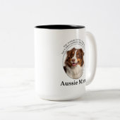 Rote Australische Schepherd-Mama Zweifarbige Tasse (VorderseiteRechts)