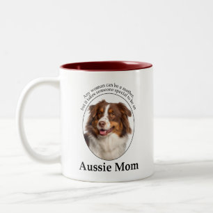 Rote Australische Schepherd-Mama Zweifarbige Tasse