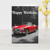 Rote Auto-Geburtstagskarte Karte (Gelbe Blume)
