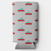 Rote Autos auf grau Selters Dosenkühler (Rückseite)