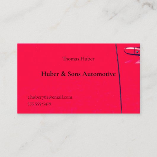 rote Autotür Visitenkarte (Vorderseite)