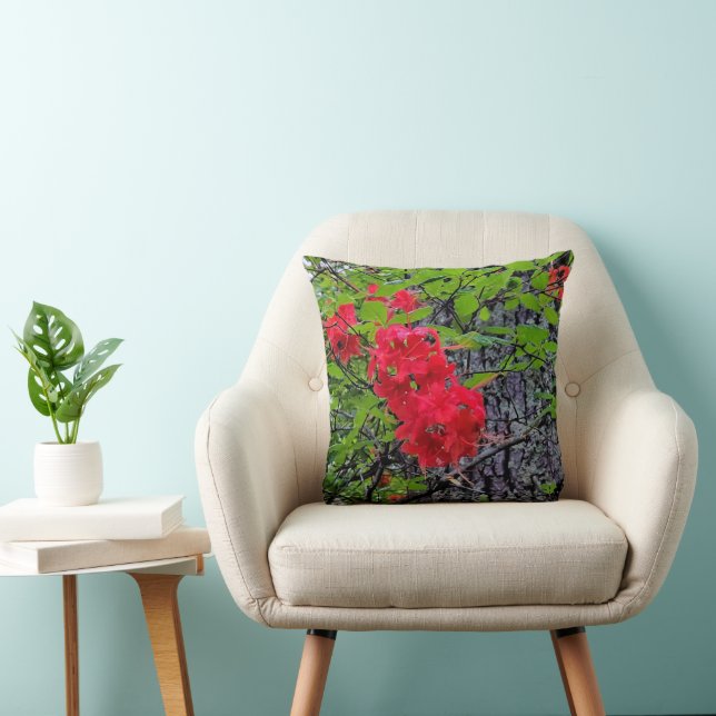 Rote Azalea Blume Kissen (Stuhl )