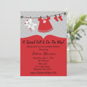 Rote Babydusche Einladung (Stehend Vorderseite)