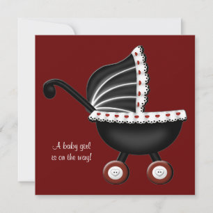 Rote Babytragetasche Baby Mädchen Dusche Einladung