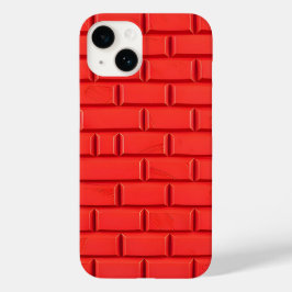 Rote Backsteinstruktur iPhone-Hülle mit mutigem De Case-Mate iPhone 14 Hülle