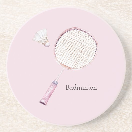 Rote Badminton-Sportarten Getränkeuntersetzer (Vorne)