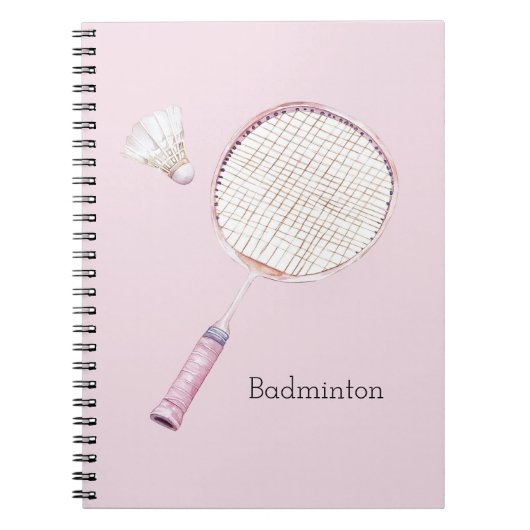 Rote Badminton-Sportarten Notizblock (Vorderseite)