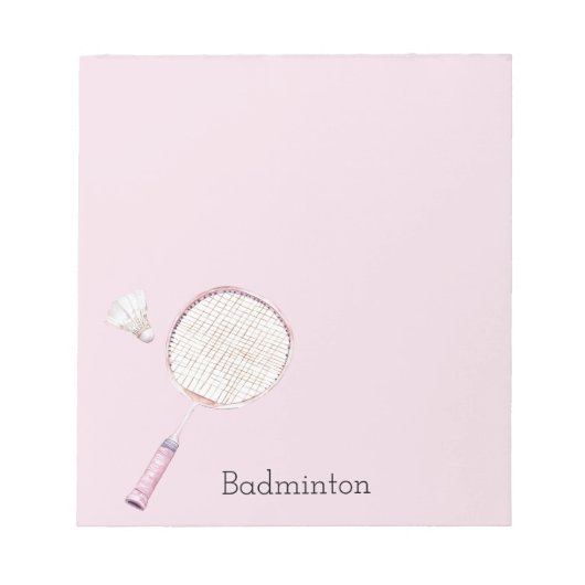 Rote Badminton-Sportarten Notizblock (Vorderseite)