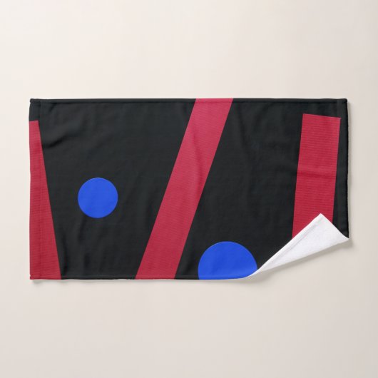 Rote Balken, blaue Kreise Badhandtuch Set (Handtuch)