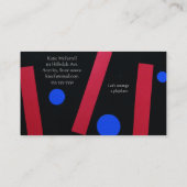 Rote Balken, blaue Kreise Mama Visitenkarte (Rückseite)