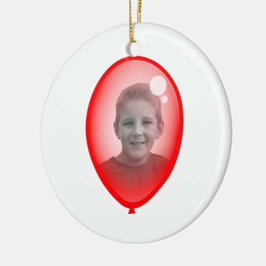 Rote Ballon-Schablone Keramik Ornament (Links)