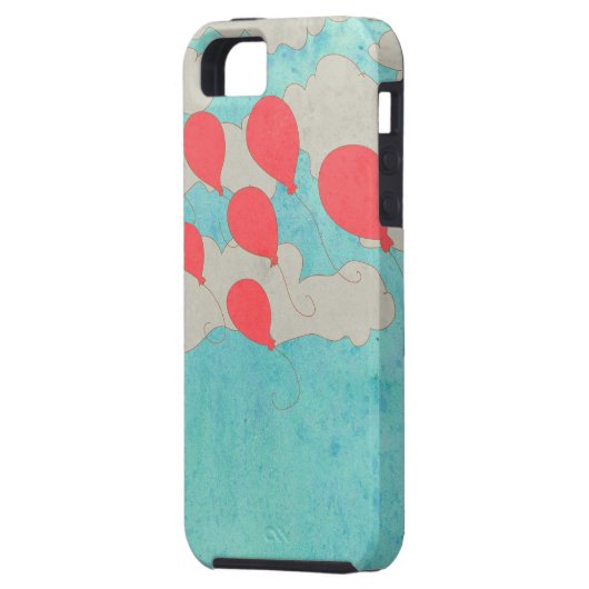 Rote Ballone Case-Mate iPhone Hülle (Rückseite Links)