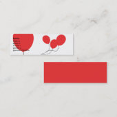 Rote Ballone - dünn Mini Visitenkarte (Vorne/Hinten)