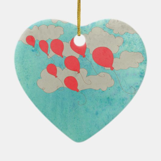 Rote Ballone Keramikornament (Hinten)