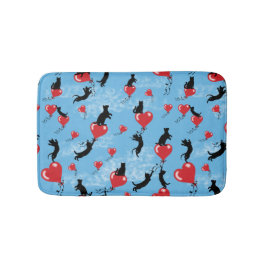 Rote Ballons fliegen Badematte