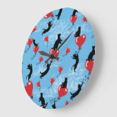 Rote Ballons fliegen Große Wanduhr (Winkel)