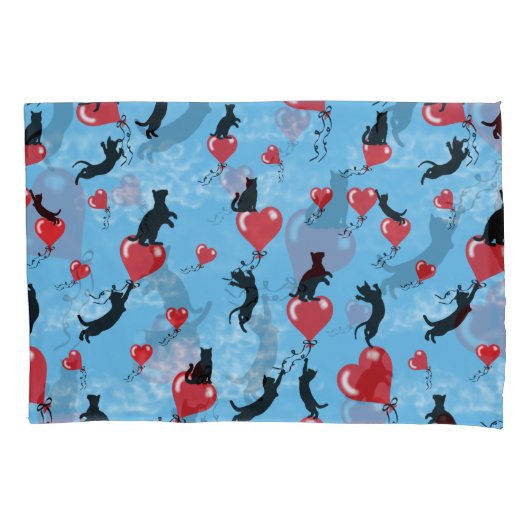 Rote Ballons fliegen Kissenbezug (Vorderseite-Links)