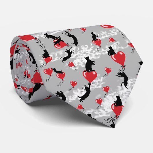 Rote Ballons fliegen Krawatte (Gerollt)