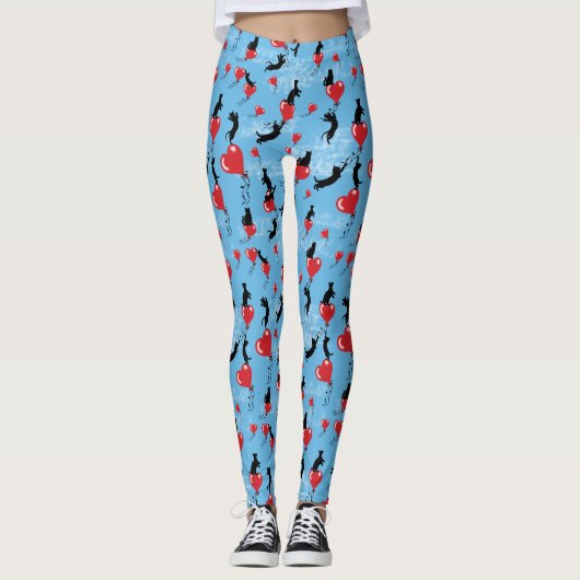 Rote Ballons fliegen Leggings (Vorderseite)