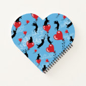 Rote Ballons fliegen Notizblock (Rückseite)