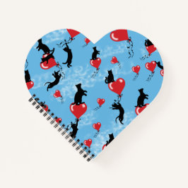 Rote Ballons fliegen Notizblock