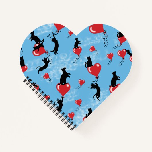 Rote Ballons fliegen Notizblock (Vorderseite)