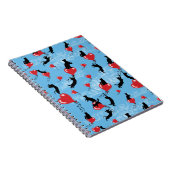 Rote Ballons fliegen Notizblock (Rechte Seite)