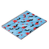 Rote Ballons fliegen Notizblock (Linke Seite)