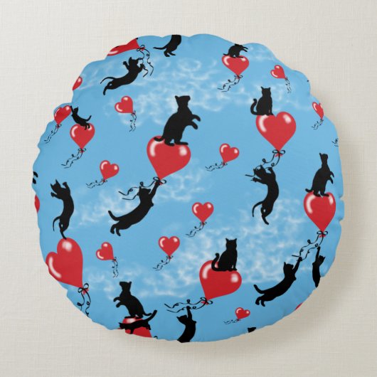 Rote Ballons fliegen Rundes Kissen (Vorderseite)