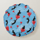Rote Ballons fliegen Rundes Kissen (Rückseite)