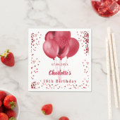 Rote Ballons Konfetti Weißer Geburtstagsparty Serviette (Beispiel)
