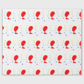 Rote Ballons mit bunten Konfetti-Mustern Geschenkpapier (Flach)