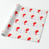 Rote Ballons mit bunten Konfetti-Mustern Geschenkpapier (Ungerollt)