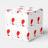 Rote Ballons mit bunten Konfetti-Mustern Geschenkschachtel (Rückseite)