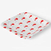 Rote Ballons mit bunten Konfetti-Mustern Pappteller (Gewinkelt)