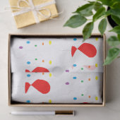 Rote Ballons mit bunten Konfetti-Mustern Seidenpapier (Geschenk)