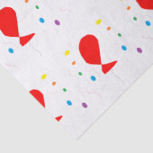 Rote Ballons mit bunten Konfetti-Mustern Seidenpapier (Detail)